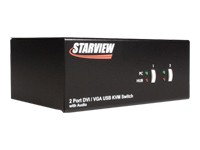 StarTech.com 2 Port DVI VGA Dual Monitor KVM Switch USB with Audio & USB 2.0 Hub - KVM / audio switch - 2 ports