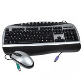 2-in-1 PS/2 Multimedia Keyboard & Optical Mouse Kit (Silver/Black)