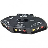3-in-1 Composite Audio/Video Selector Switch Box (Black) - Connect up to 3 Devices to Your TV!