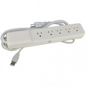 3' 120V 5-Outlet USB Controlled Surge Protector - Easily Turn On/Off Your AC Devices Through Your PC's Power Button!