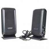 2-Piece USB Powered Multimedia Speaker Set (Silver/Black)