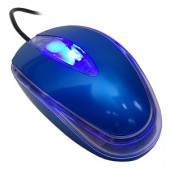 3-Button USB Optical Scroll Mouse w/Blue & Red LEDs (Blue)