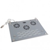 Aluminum Notebook Cooler Pad w/3 60mm Fans (Gray)