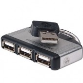 4-Port USB 2.0 Hub (Black/Silver)