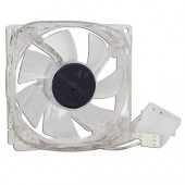 3" x 3" (80mm) 4-Green LED Case Fan w/3-Pin & 4-Pin Connector (Clear)