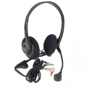 MidiLand HM803 Dynamic Stereo Headphones w/Boom Microphone Inline Volume Control & 3.5mm Jacks (Black)