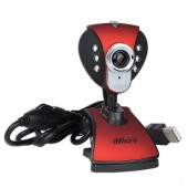 iMicro IM3299 1.3MP (Interpolated) USB 2.0 Webcam w/Built-in Microphone 6 LEDs & LCD Clip-On - Video Chat in Low Light!