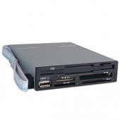3.5" Internal Floppy Drive & All-in-One Card Reader/Writer Combo w/USB 2.0 Port (Black)