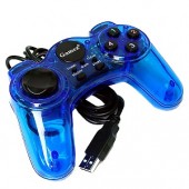 USB 10-Button Gamepad for PC (Translucent Blue)