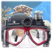 Liquid Image Video Series D1 310 5MP 33' Underwater Digital Camera Diving Mask (Red/Gray)